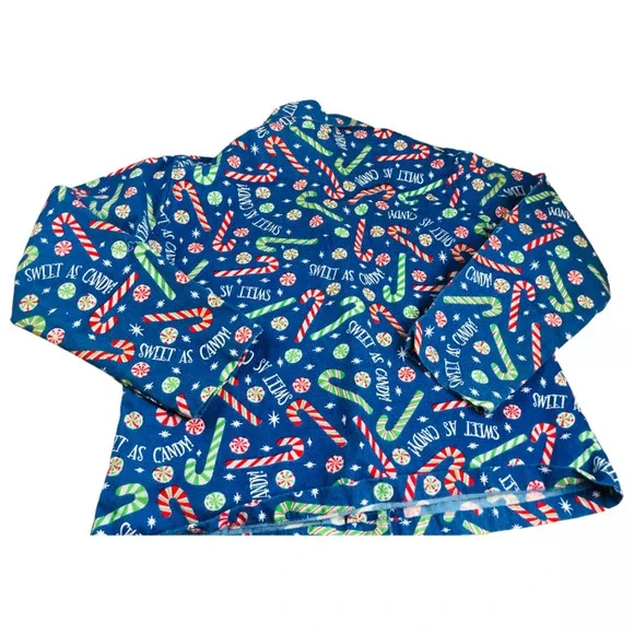 Life Style Womens Ugly Christmas Blazer Jacket Candy Cane Print Cotton Petite - Picture 7 of 7